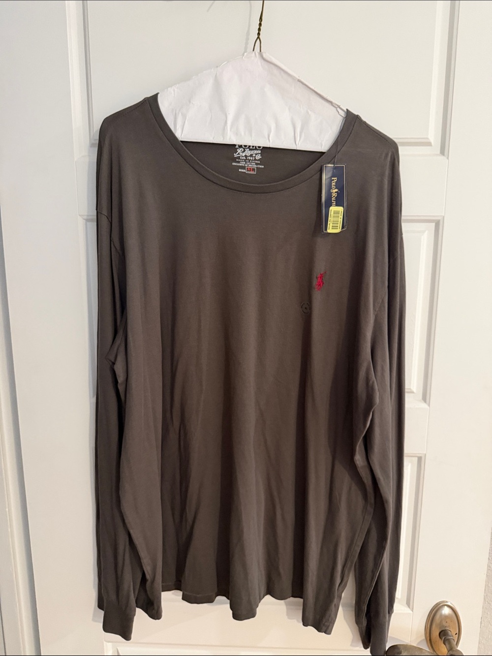 Polo by Ralph Lauren Long-Sleeve Crewneck Shirt with Red Logo